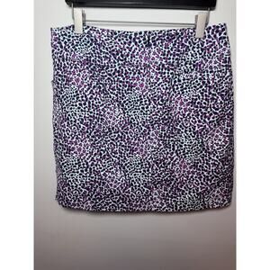 Lady Hagen Golf Skirt Pink, Black Leopard Print Skort Tummy Panel Women's Size L